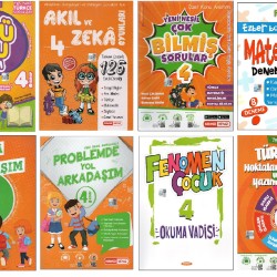 Kırmızı Beyaz 4.Sınıf Sınavda Yol Arkadaşım+Problemde Yol arkadaşım+Akıl ve Zeka Oyunları+Öykü Okuyorum+Çok Bilmiş sorular+Noktalama İşaretleri ve Yazım Kuralları+Ezber Bozan Matematik+Okuma Vadisi(8 Kitap)