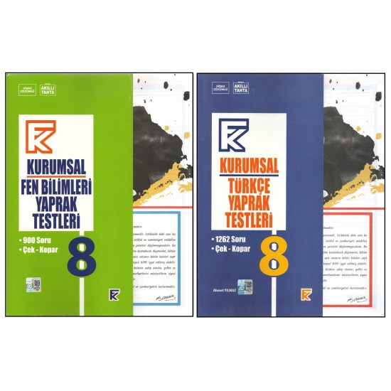 KURMAY 8. SINIF KURUMSAL FEN B. YAPRAK TEST+KURUMSAL TÜRKÇE YAPRAK TEST (2 KİTAP)