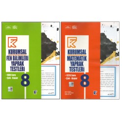 KURMAY 8. SINIF KURUMSAL FEN BİLİMLERİ YAPRAK TEST+KURUMSAL MATEMATİK YAPRAK TEST (2 KİTAP)