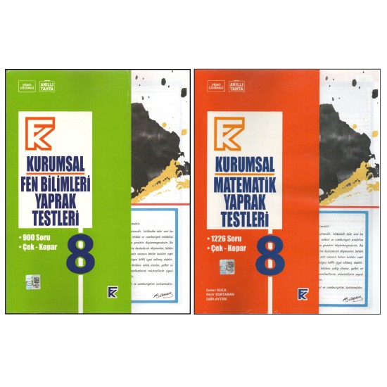 KURMAY 8. SINIF KURUMSAL FEN BİLİMLERİ YAPRAK TEST+KURUMSAL MATEMATİK YAPRAK TEST (2 KİTAP)