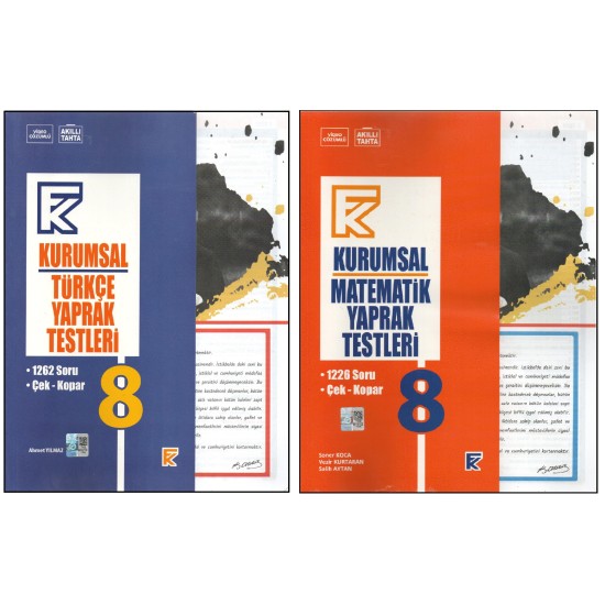 KURMAY 8. SINIF KURUMSAL TÜRKÇE YAPRAK TEST+KURUMSAL MATEMATİK YAPRAK TEST (2 KİTAP)