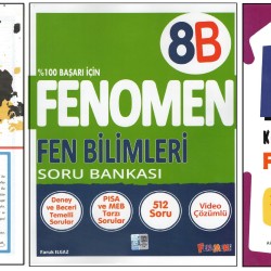 KURMAY 8. SINIF KURUMSAL YAPRAK TEST+FENOMEN 8B+FENOMEN KTD FEN BİLİMLERİ (3 KİTAP)
