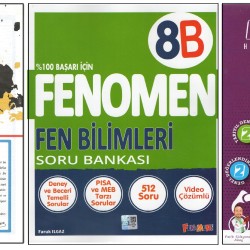 KURMAY 8. SINIF KURUMSAL YAPRAK TEST+FENOMEN 8B+NEWTON KONDİSYON FEN BİLİMLERİ (3 KİTAP)