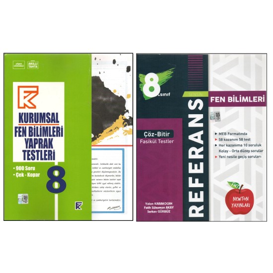 KURMAY 8. SINIF KURUMSAL YAPRAK TEST+NEWTON REFERANS FEN BİLİMLERİ (2 KİTAP)