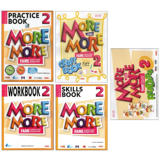 Kurmay Elt More and More 2.Sınıf Practice Book+Work Book +Craft Book+Readers+Skılls Book (5 li Set)