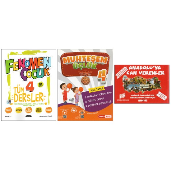 KURMAY TÜM DERSLER+KIRMIZI BEYAZ MUHTEŞEM ÜÇLÜK+GİZEMLİ B. ANADOLUYA CAN VERENLER (2 KİTAP1 H.S.)