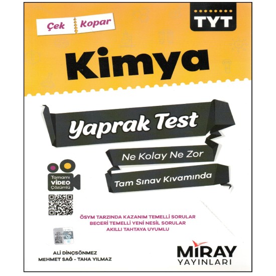 Miray TYT Kimya Yaprak Test Miray TYT Kimya Yaprak Test