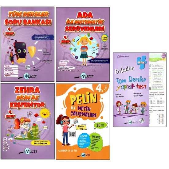 Mucit 4. Sınıf Tüm Dersler+Matematik+Fen Bilimleri+Metin Çalışmaları+Yaprak Test 5 Kitap Mucit 4. Sınıf Tüm Dersler+Matematik+Fen Bilimleri+Metin Çalışmaları+Yaprak Test 5 Kitap