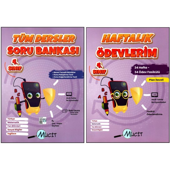 Mucit 4. Sınıf Tüm Dersler Soru Bankası+Haftalık Ödevlerim 2 Kitap Mucit 4. Sınıf Tüm Dersler Soru Bankası+Haftalık Ödevlerim 2 Kitap