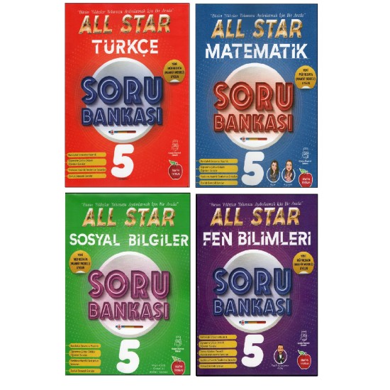 Newton 5.Sınıf All Star Matematik+Fen+Sosyal+Türkçe Soru Bankası(4 Kitap)