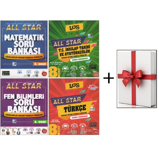 Newton 8.Sınıf All Star Matematik+Fen Bilimleri+Türkçe+Sosyal Bilgiler Soru Bankaları(4 Kitap+Hediye) Newton 8.Sınıf All Star Matematik+Fen Bilimleri+Türkçe+Sosyal Bilgiler Soru Bankaları(4 Kitap+Hediye)