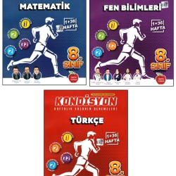 Newton 8. Sınıf LGS Matematik + Fen Bilimleri + Türkçe Kondisyon Denemeleri 3 Kitap