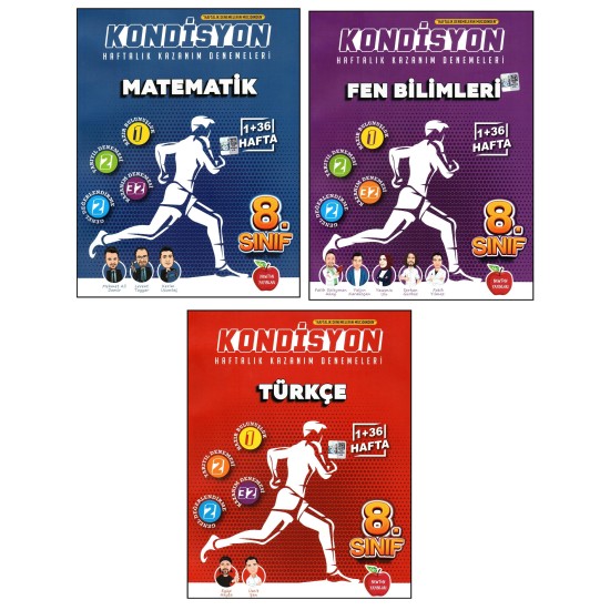Newton 8. Sınıf LGS Matematik + Fen Bilimleri + Türkçe Kondisyon Denemeleri 3 Kitap