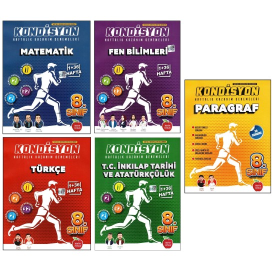 Newton 8. Sınıf LGS Matematik + Fen + Türkçe + İnkılap + Paragraf Kondisyon Denemeleri 5 Kitap