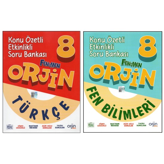 ORJİN 8. SINIF TÜRKÇE+FEN BİLİMLERİ KONU ÖZETLİ SORU BANKASI (2 KİTAP)