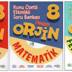 ORJİN 8. SINIF TÜRKÇE+MATEMATİK+FEN BİLİMLERİ KONU ÖZETLİ SORU BANKASI (3 KİTAP)