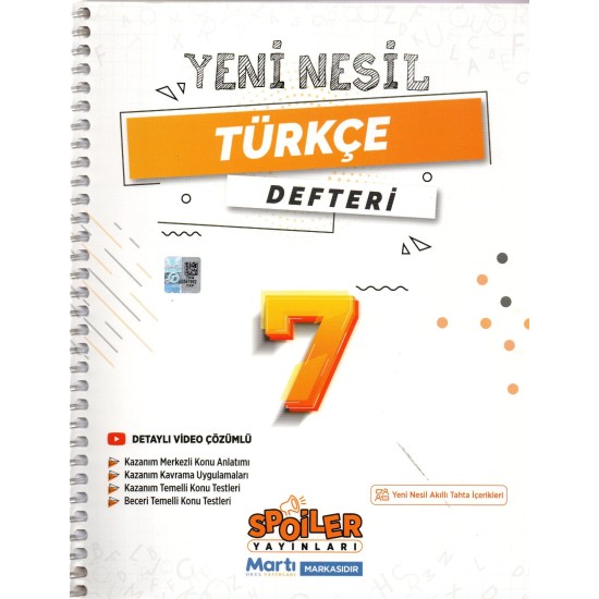 Spoiler 7.Sınıf Yeni Nesil Türkçe Defteri 2025