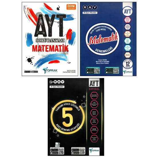 Toprak AYT Matematik Soru Bankası+Matematik Denemeleri+Sayısal 5'li Deneme 3 Kitap