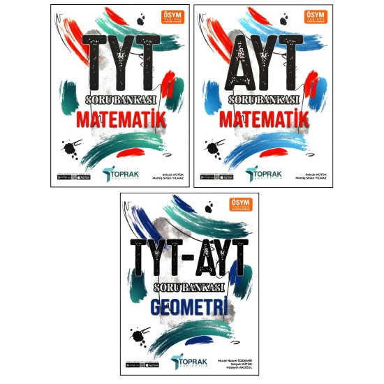 Toprak TYT Matematik+AYT Matematik+TYT-AYT Geometri Soru Bankası Seti 3 Kitap Toprak TYT Matematik+AYT Matematik+TYT-AYT Geometri Soru Bankası Seti 3 Kitap