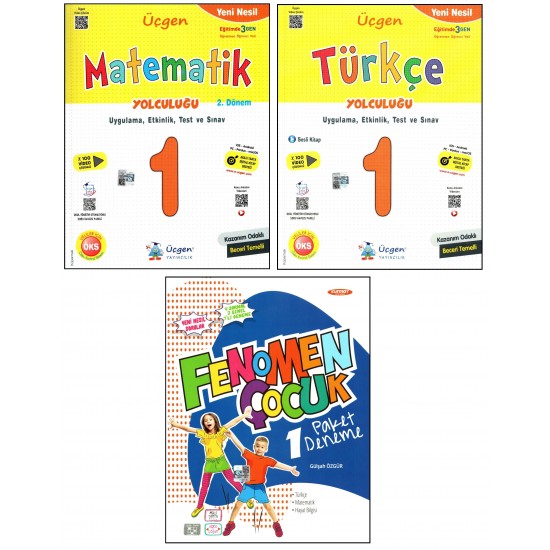Üçgen+Fenomen 1. Sınıf 2. Dönem Matematik+Türkçe Yolculuğu+Tüm Dersler Deneme 3 Kitap Üçgen+Fenomen 1. Sınıf 2. Dönem Matematik+Türkçe Yolculuğu+Tüm Dersler Deneme 3 Kitap